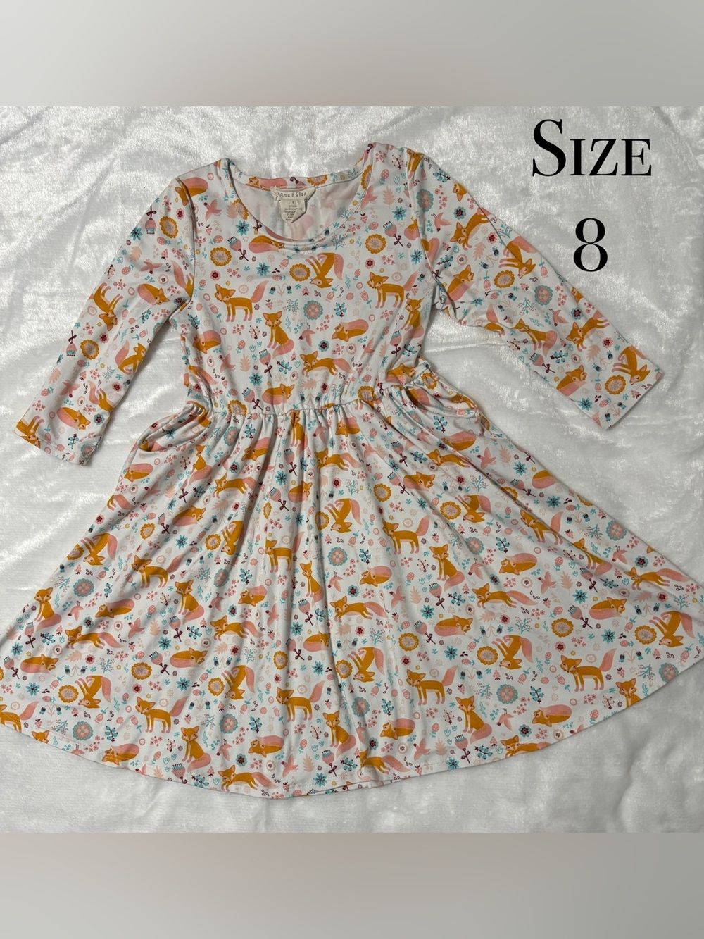 Girls' Fox Print Twirl Dress